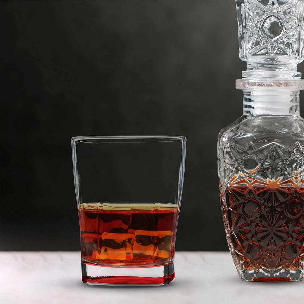 10 Whiskey Glasses Set, 11 Oz, Red O183