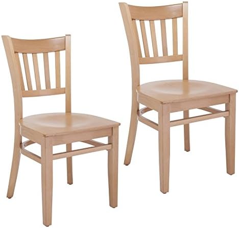 Natural Wood Seat Side Chair Set of 2 M826