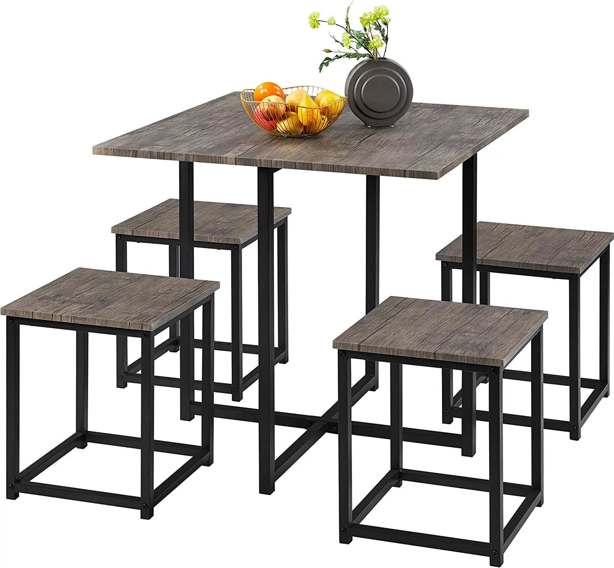 5-Piece Dining Table Set with 4 Stools Q981338