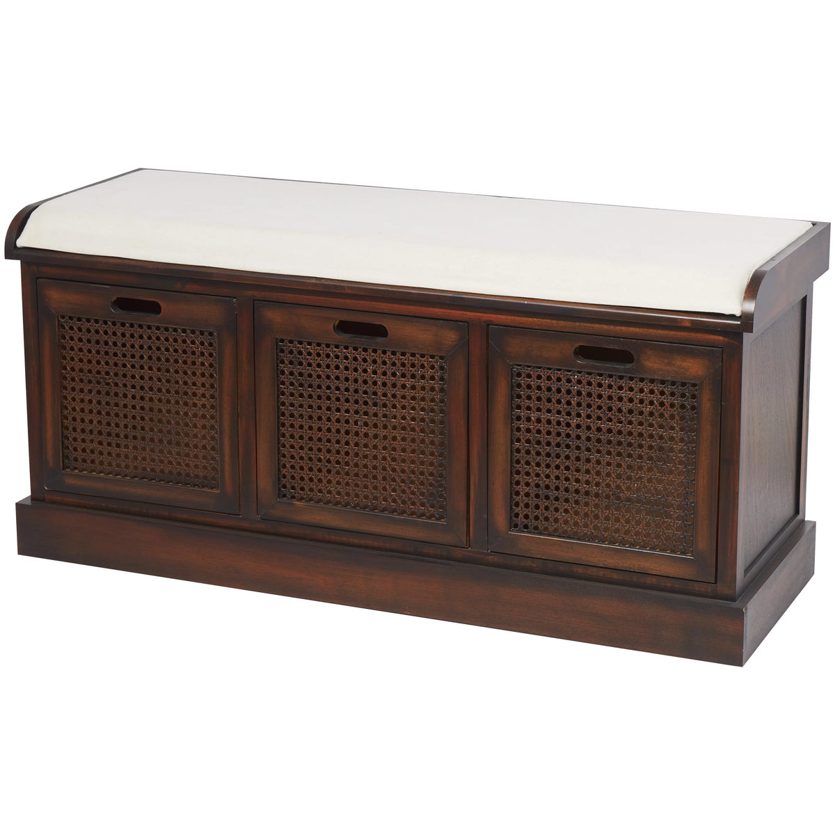 Wood Storage Bench with Upholstered Seat K74522