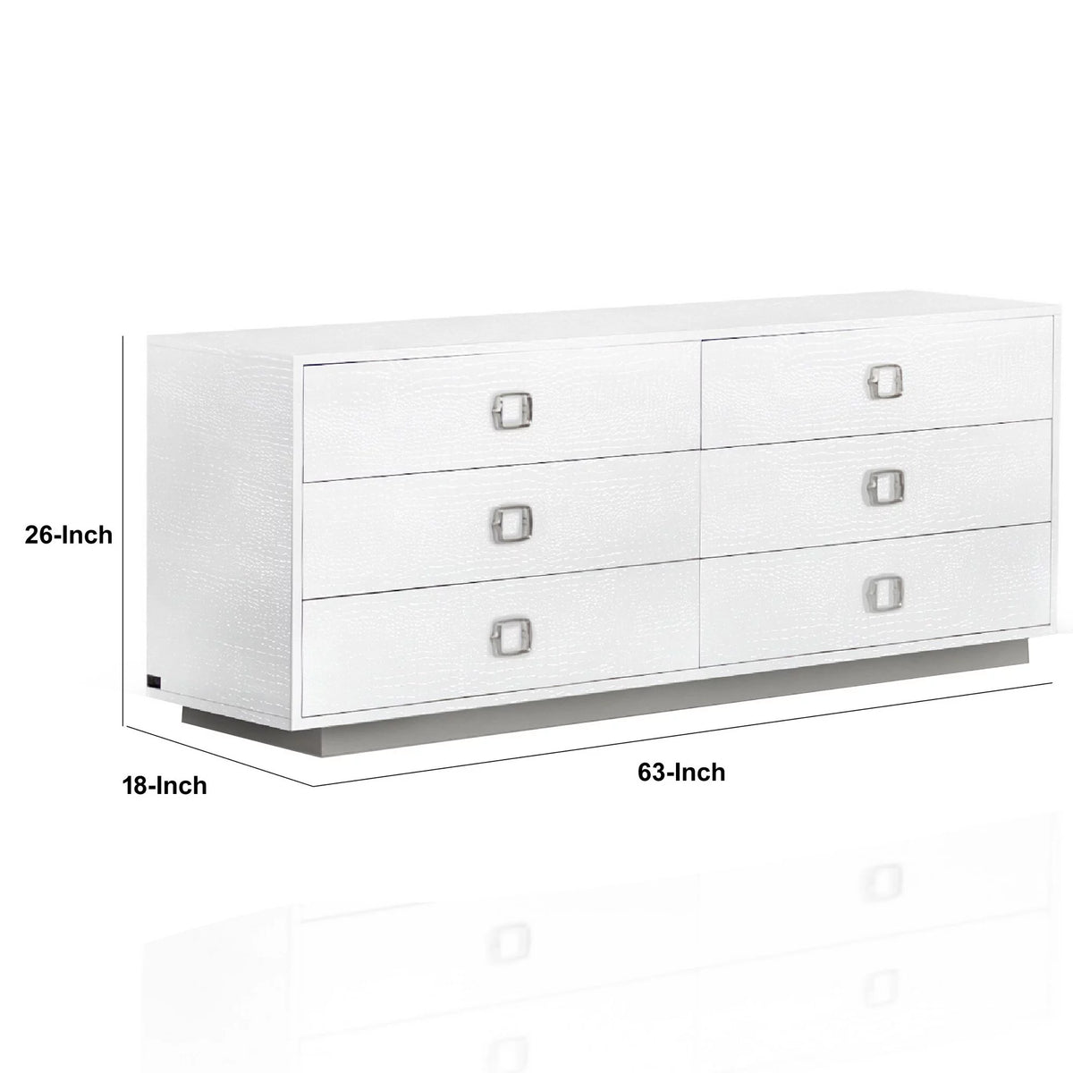 White 6 Drawer Dresser I96239