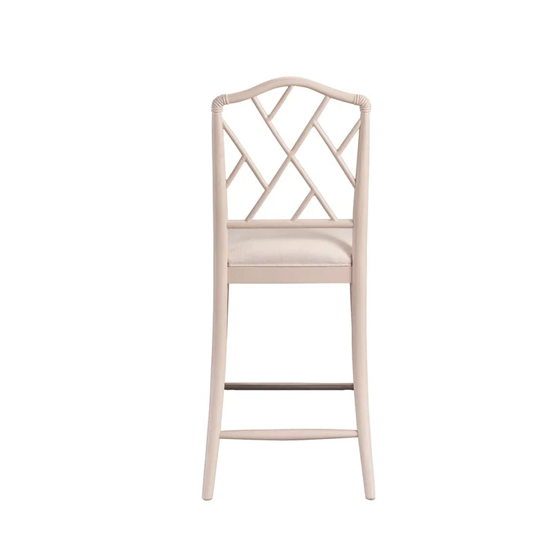 Set of 2 Solid Wood Bar Stool in Off White J997469