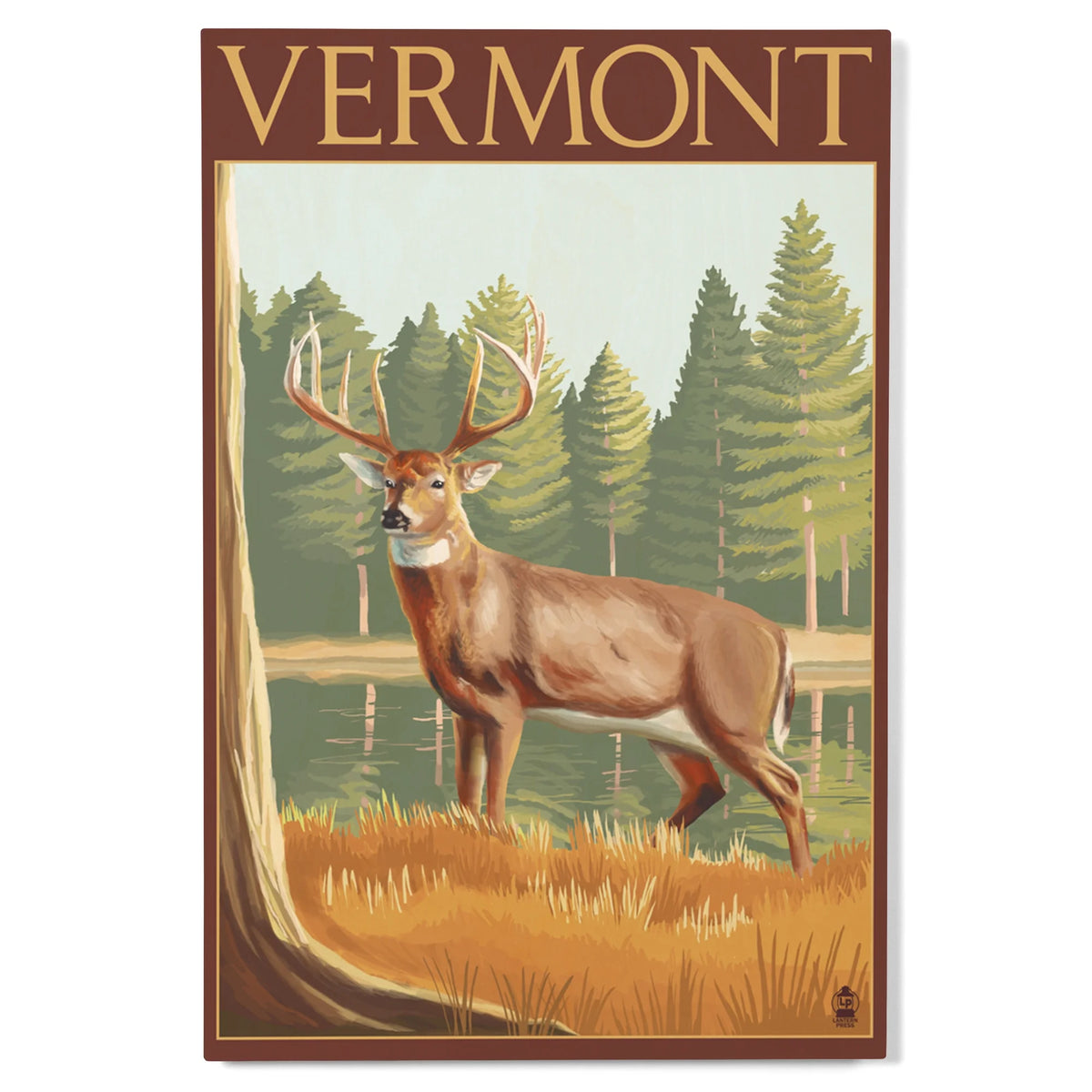 White-Tailed Deer Birch Wood Wall Sign S371