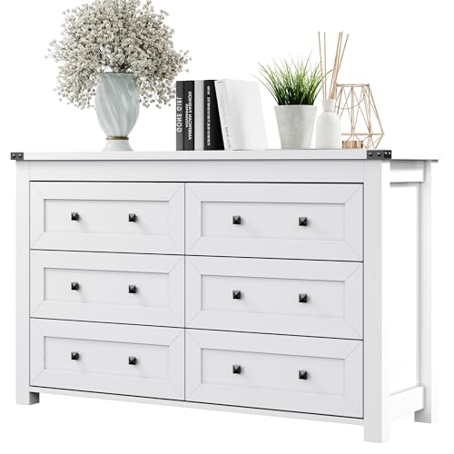 Black 6 Drawer Wood Dresser F277