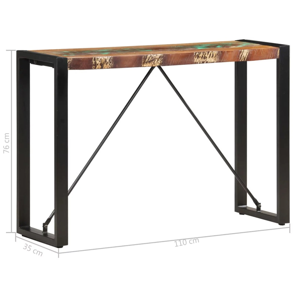 43.3in Solid Reclaimed Wood Console Table M226803