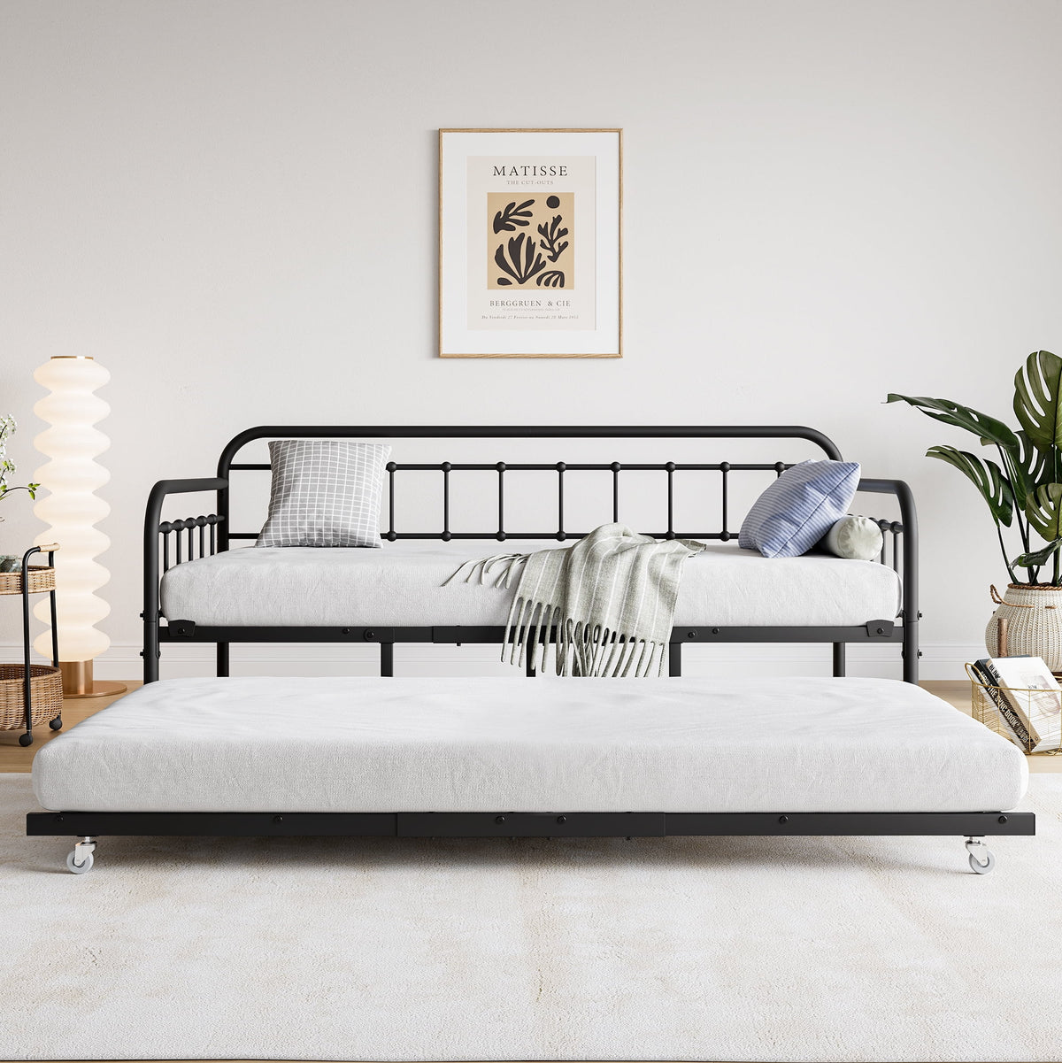 Twin Metal Daybed with Trundle Q901