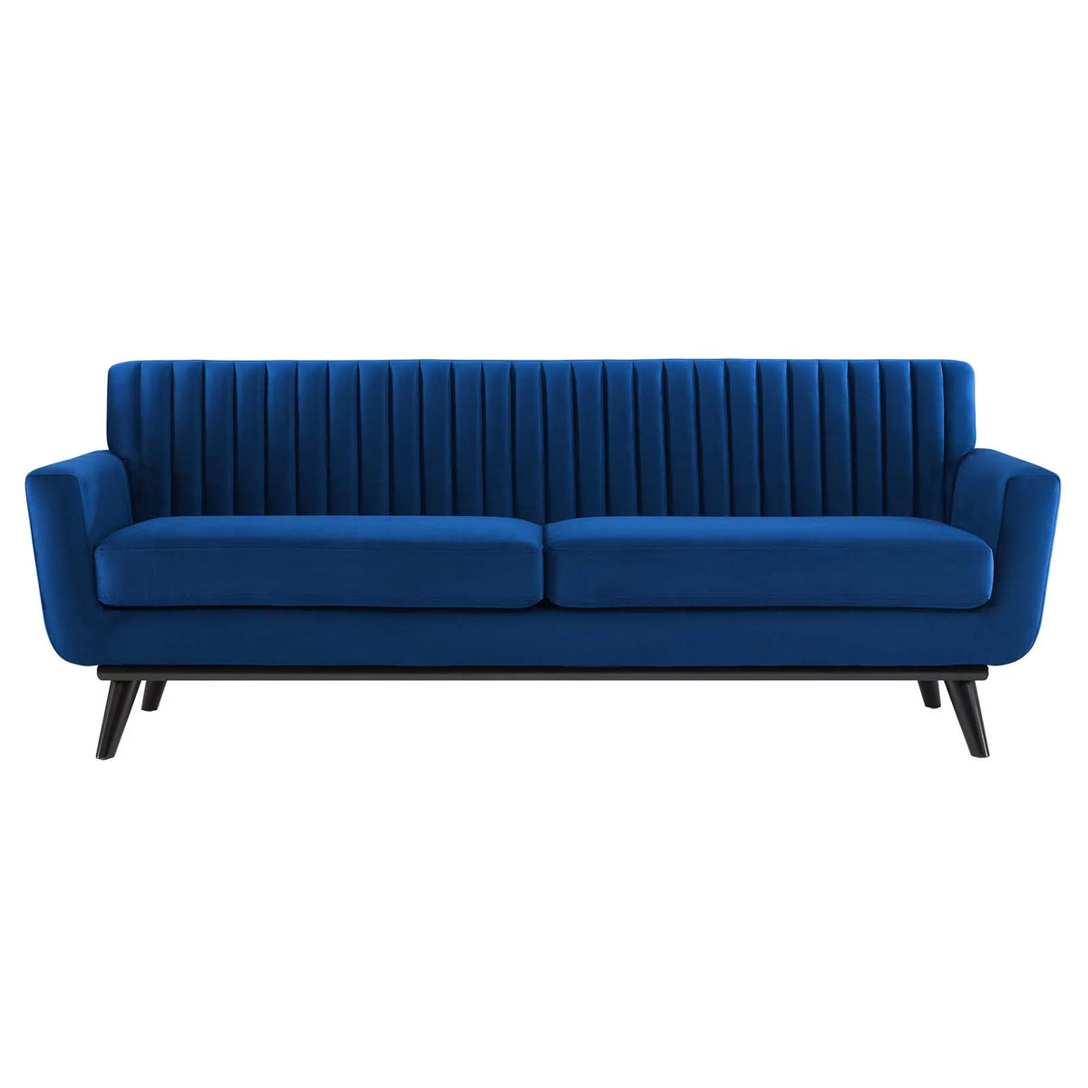 Navy Channel Tufted Performance Velvet Sofa P973388
