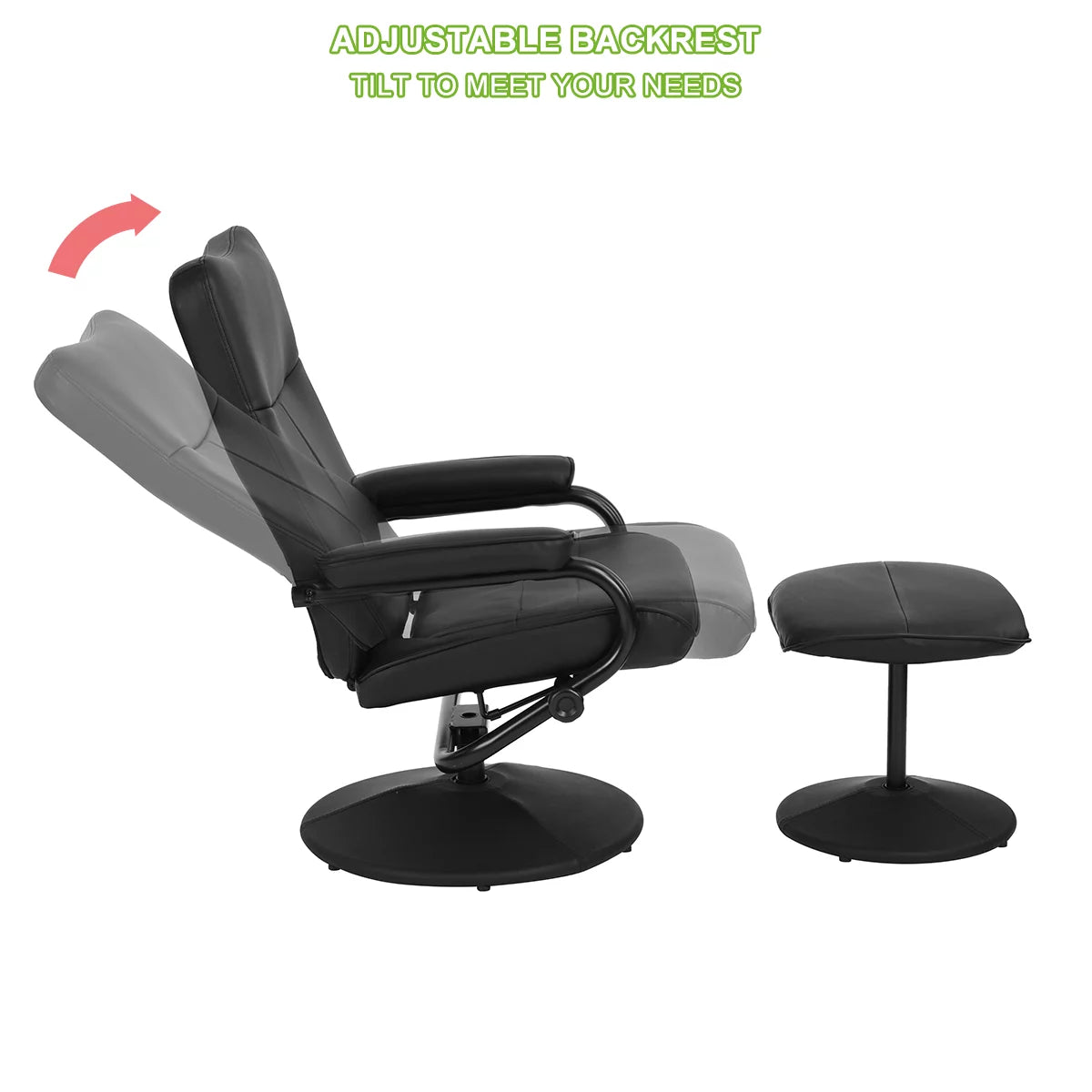 Black Leather Recliner L7693