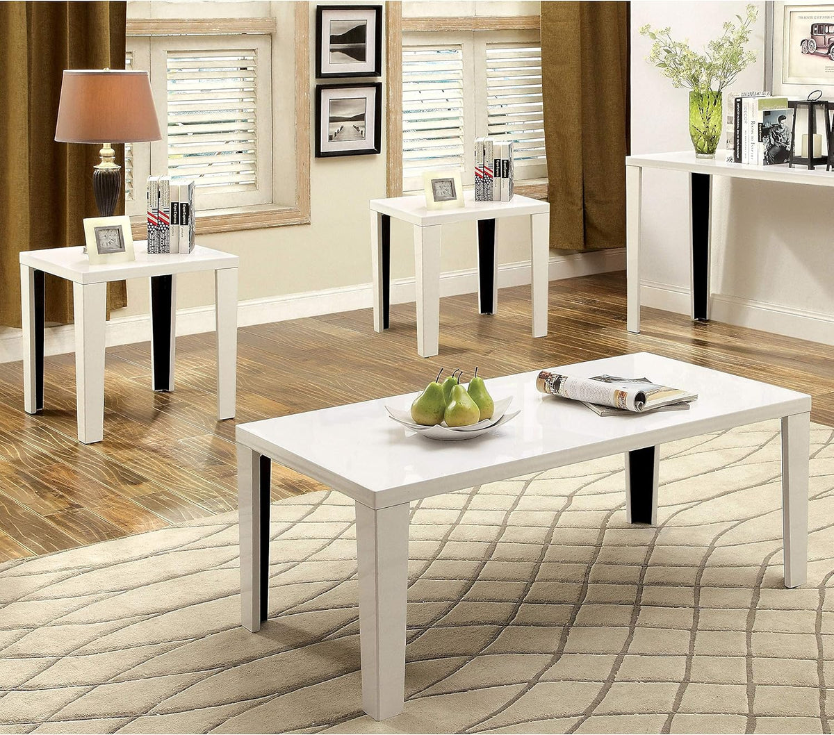 3-Piece 2-Tone Accent Table Set Q79208