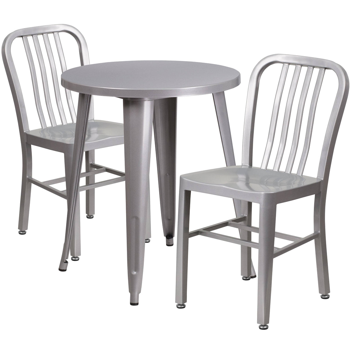 Red Metal Indoor-Outdoor Table Set with 2 Chairs A193