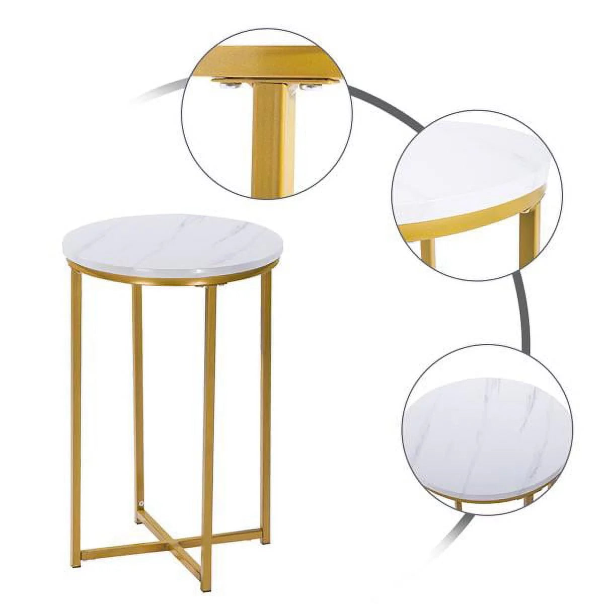 White Round Marble Side Table P70533