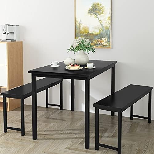 3-Piece Dining Table & Chair Set with Two Benches K6961