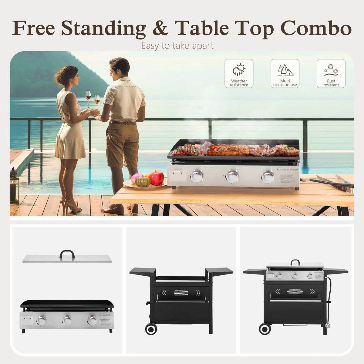 3-Burner Propane Gas Griddle F7312