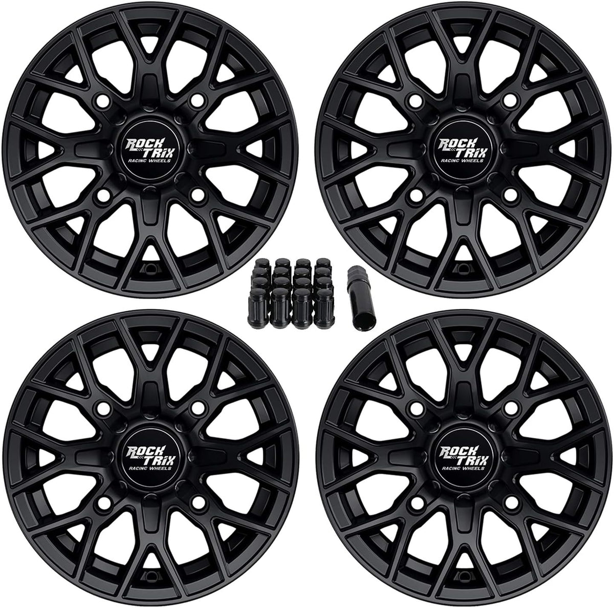 14x7 Black ATV Wheels Set of 4 I200652