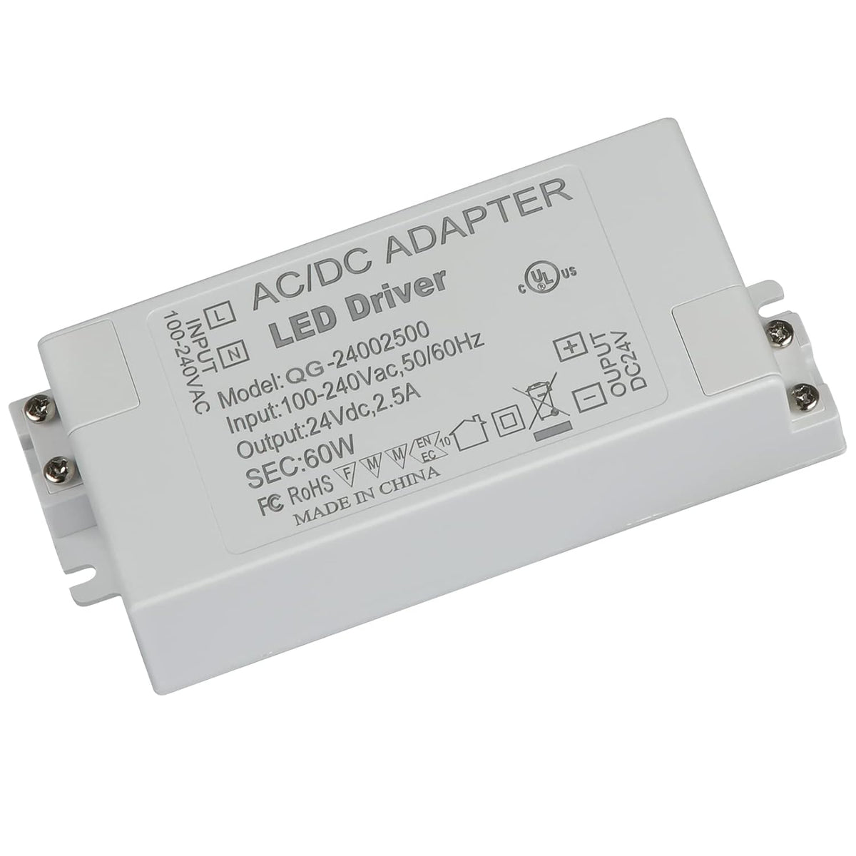 UL Certified AC 100-240V to DC 24V 2.5A Power Supply Adapter V171533