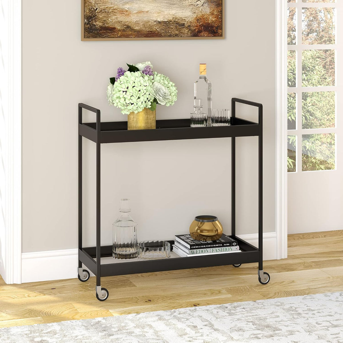 Satin Nickel Bar Kitchen Cart K258