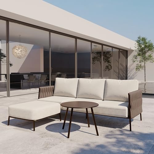5 Piece Patio Furniture Set with Two Round Coffee Table U1576