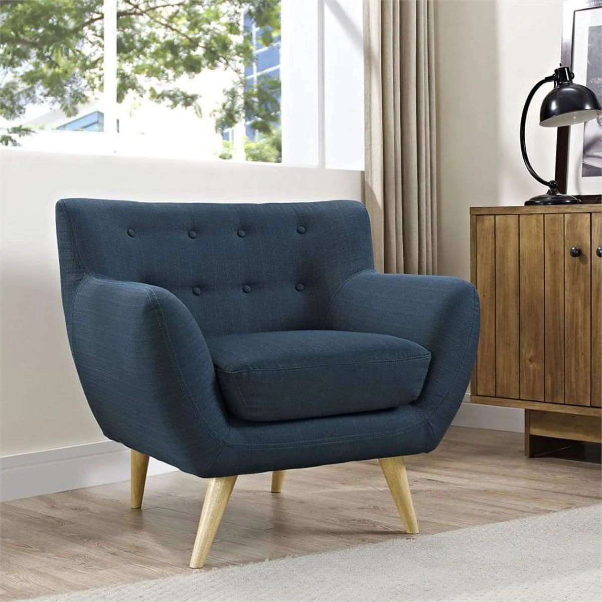 Mid-Century Modern Fabric Accent Arm Lounge Chair G188181