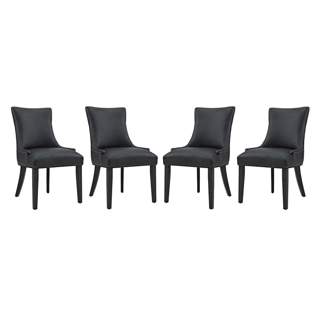 Faux Leather Dining Chair Set of 4 in Black T8906