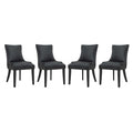 Faux Leather Dining Chair Set of 4 in Black T8906