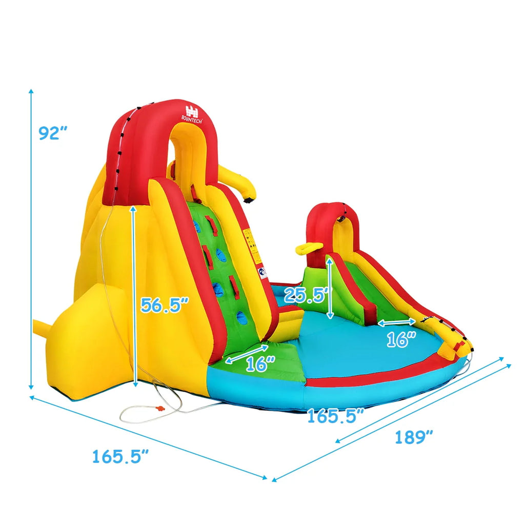 Costway Kids Inflatable Water Slide Bounce Park Splash Pool w/Water Cannon & 480W Blower I816133