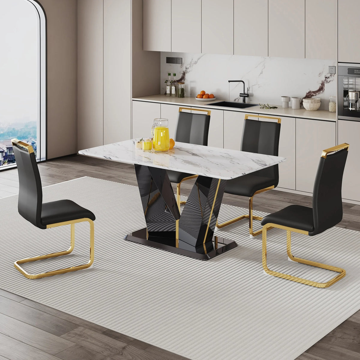 White Rectangular Dining Table P89612