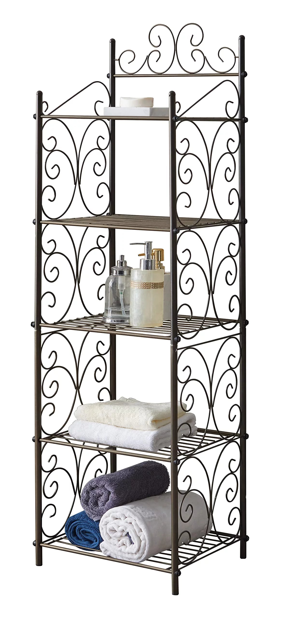 5 Tier Metal Kitchen Bathroom Storage Shelving Unit D81620