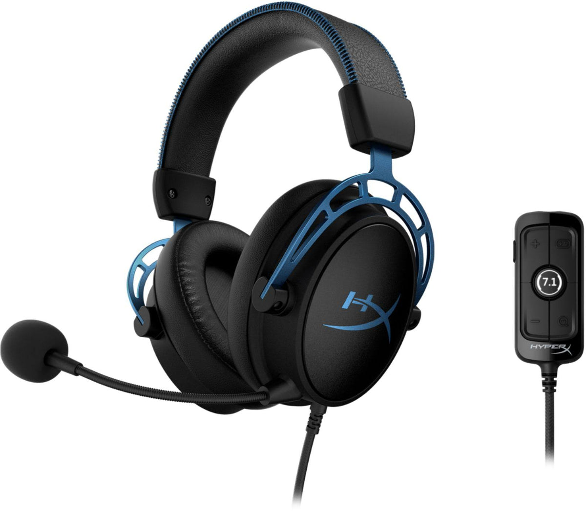 Blue Black Wired 7.1 Surround Sound Gaming Headset X96217