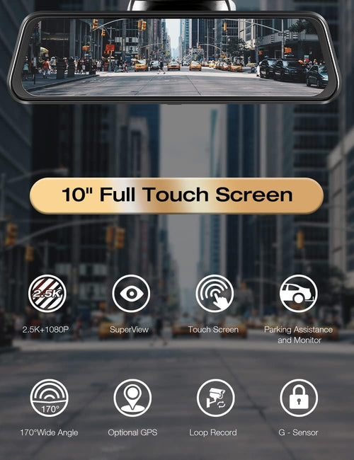 2.5K Mirror Dash Cam with Touch Screen N694