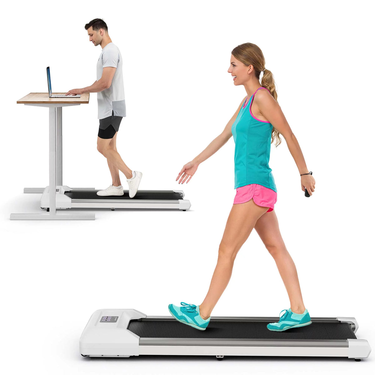 0.6-3.8MPH Walking Pad Under Desk Treadmill Black Z8978
