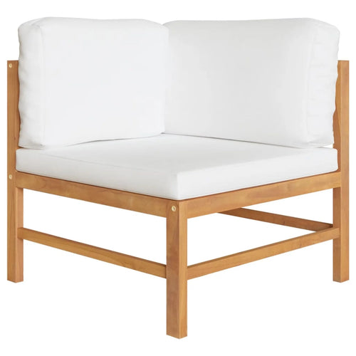 2-Seater Teak Wood Patio Bench with Cream Cushion L426710
