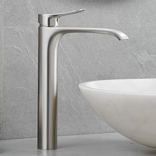 Brushed Nickel Single Handle Waterfall Vessel Sink Faucet N944