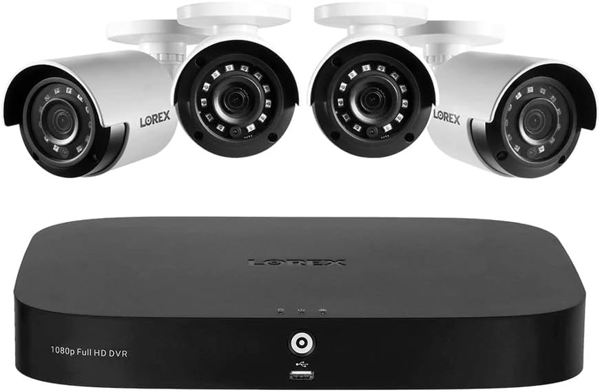 1080p HD 8-Channel 1TB Wired DVR Security System with 4 Bullet Cameras E17165