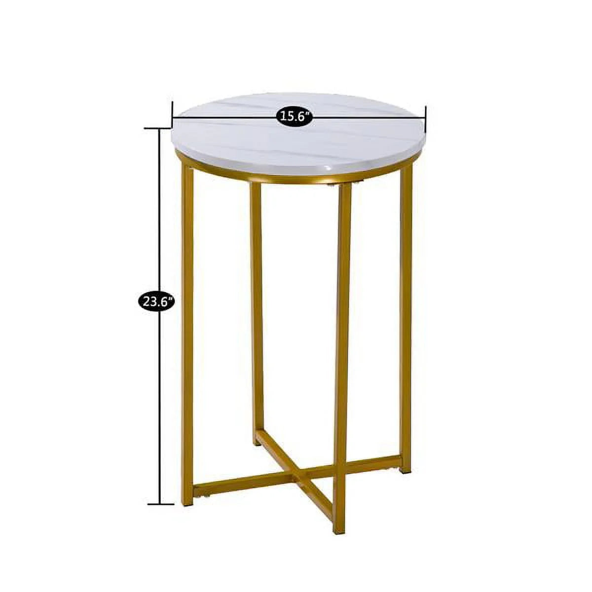 White Round Marble Side Table P70533