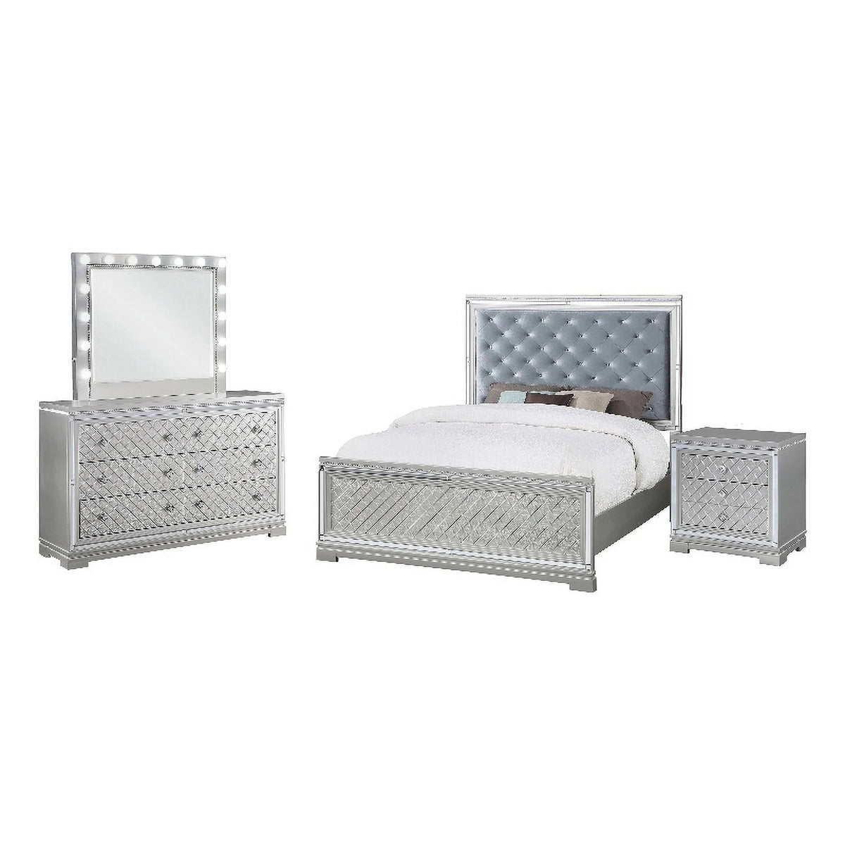 4-Piece Wood California King Bedroom Set Y407989