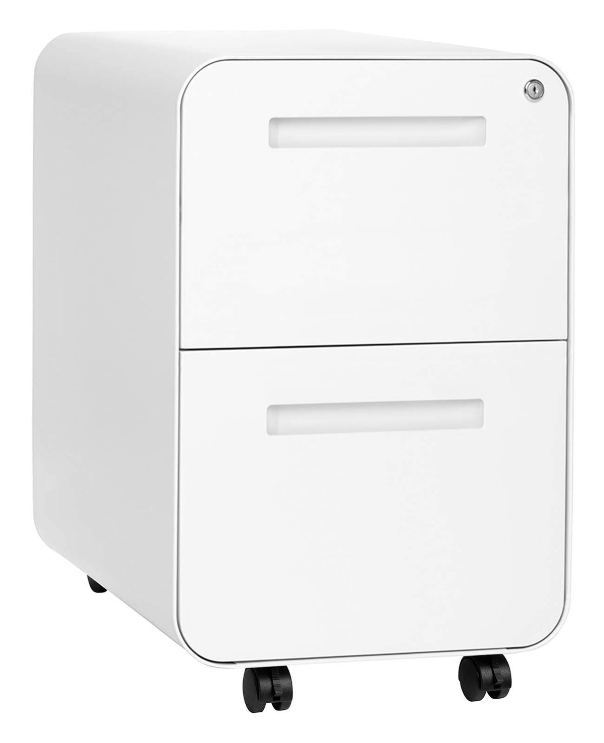 White 2-Drawer Modern Mobile File Cabinet E63066