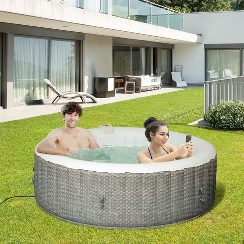 4-6 Person Inflatable Round Heated Hot Tub Spa with 130 Jets E230