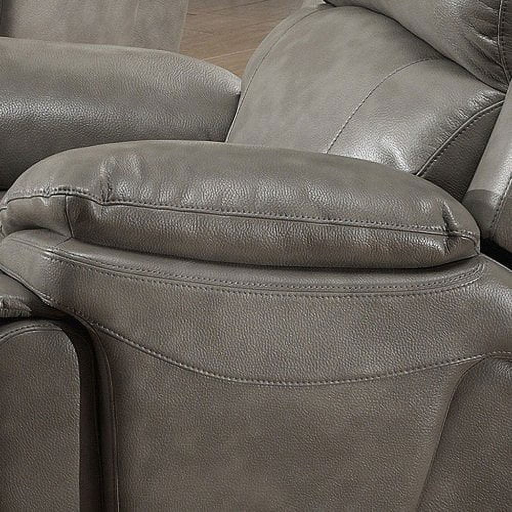 Grey Faux Leather Fabric Reclining Chair D877617