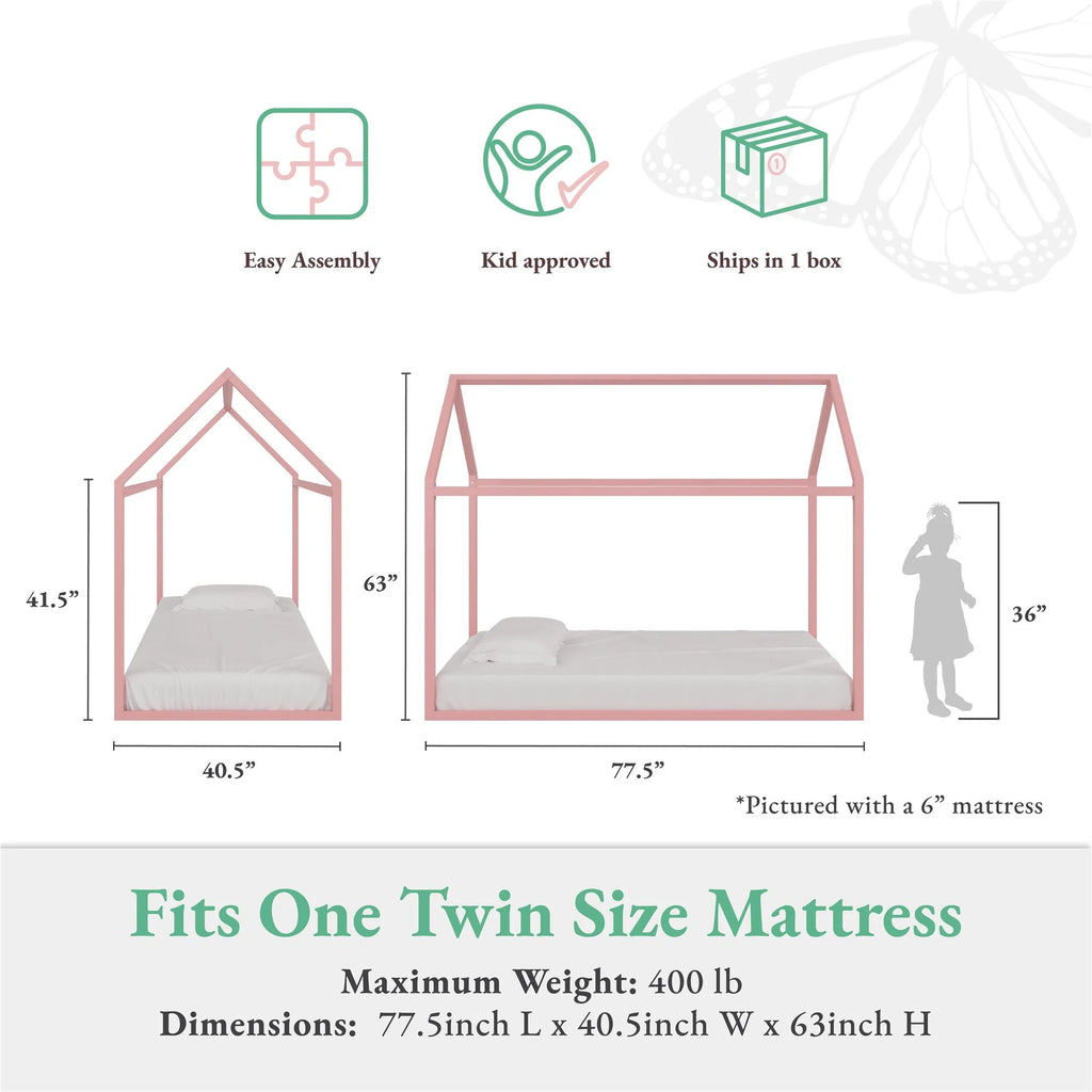 Twin Dove Gray Floor Bed G293959