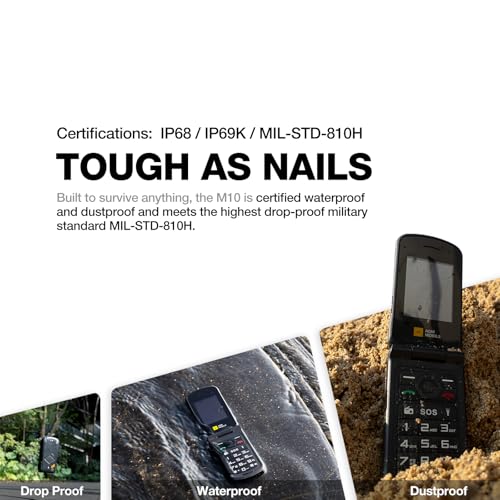 4G LTE Unlocked IP68 Waterproof Dual SIM Flip Phone H932585