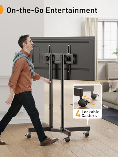 Rolling TV Stand with Wheels for 32-70 inch TVs, Height Adjustable E10578