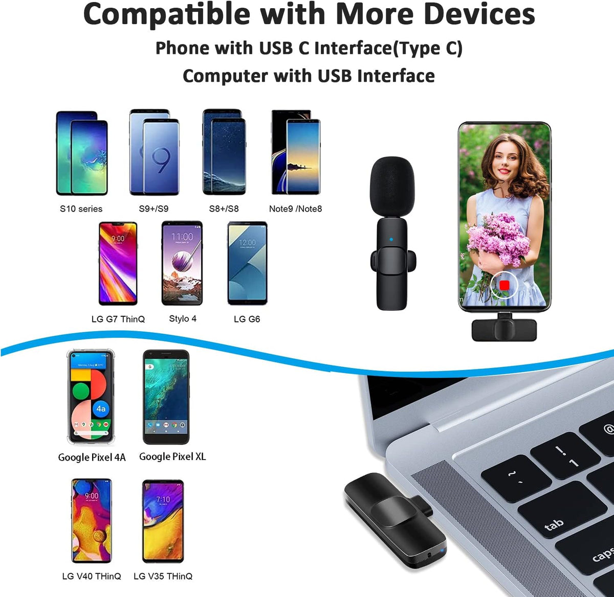 Wireless Lavalier Microphone with USB C Interface J15293