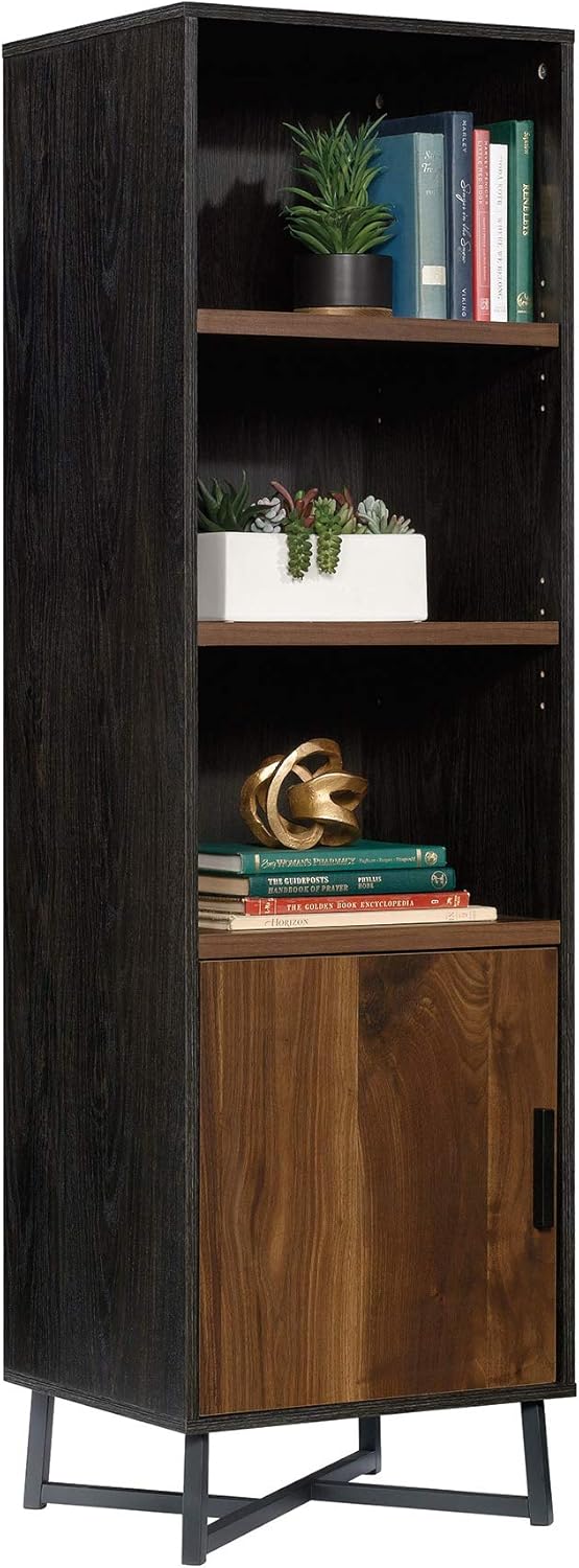 Brew Oak Finish Bookcase with Door F958