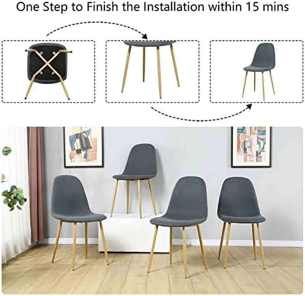 Light Grey Dining Chairs Set of 4 V280949