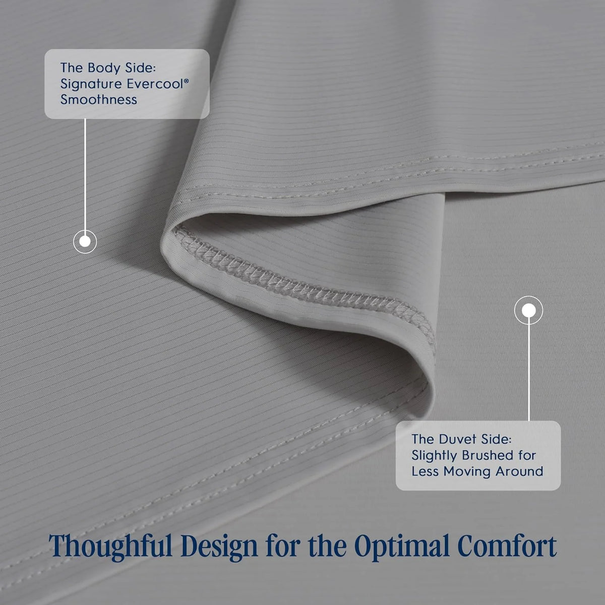 Cooling Flat Sheet, Machine Washable, Cool Gray, King/Cal King N875