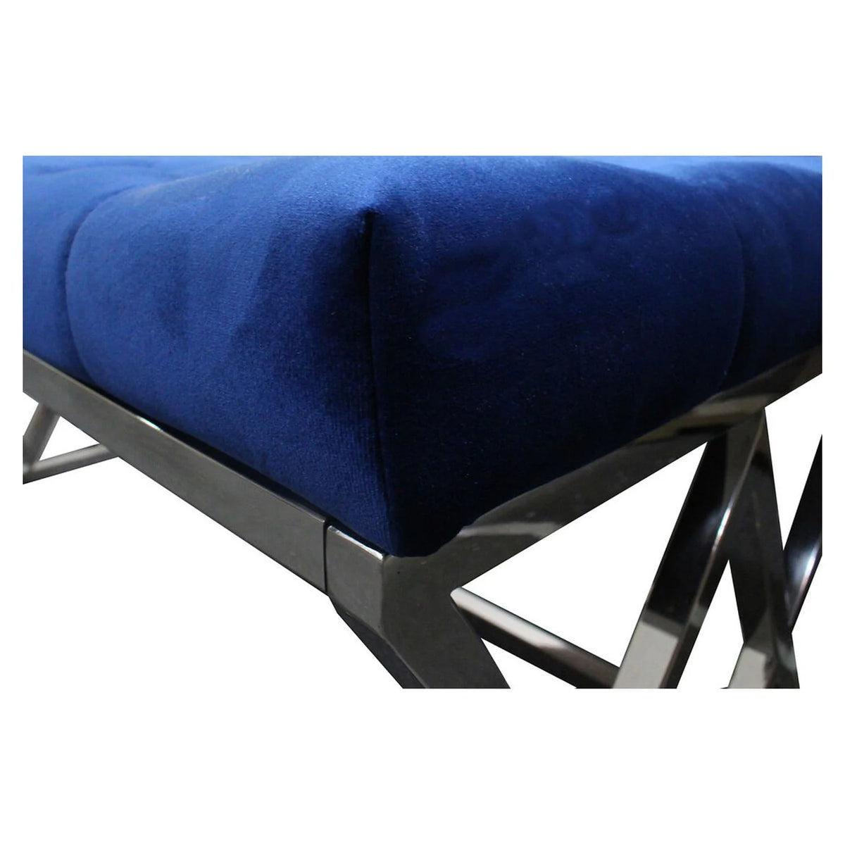 Blue Velvet Upholstered Bench P77282