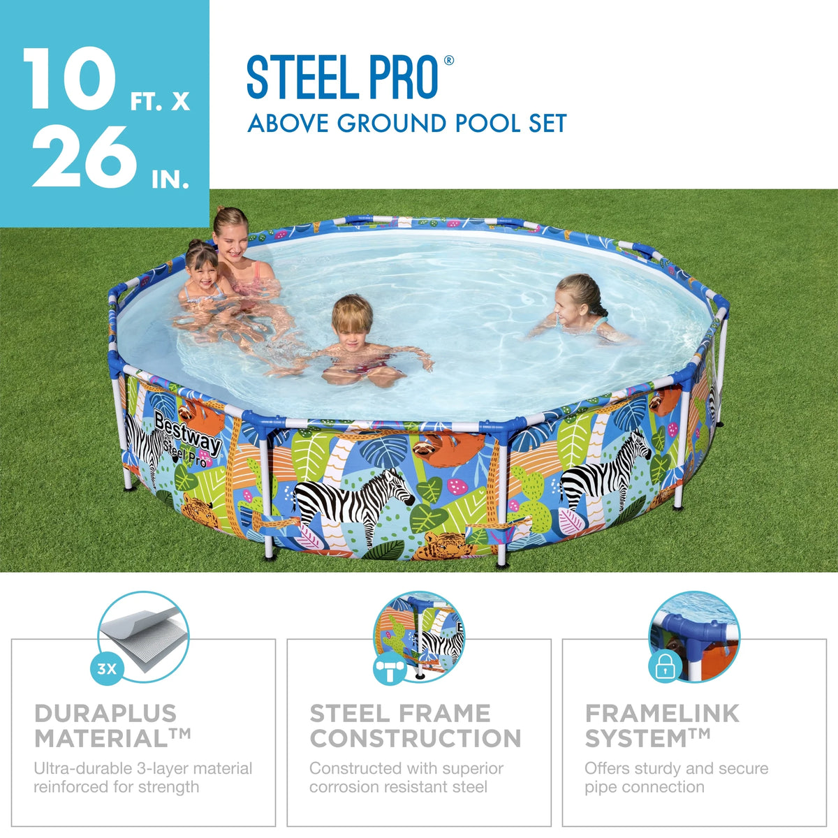 10 ft. x 26 in. Round Metal Frame Above Ground Pool S437