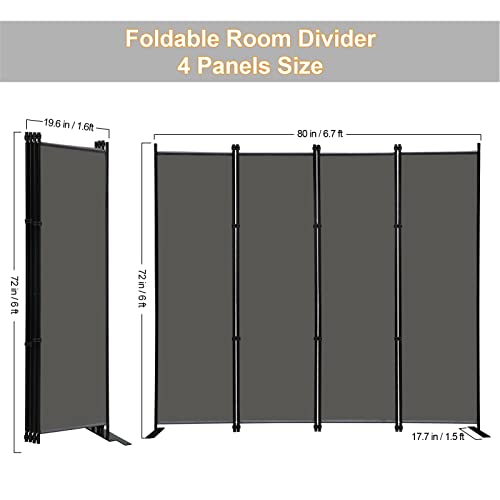 6 Panel Folding Privacy Screen Room Divider E83754