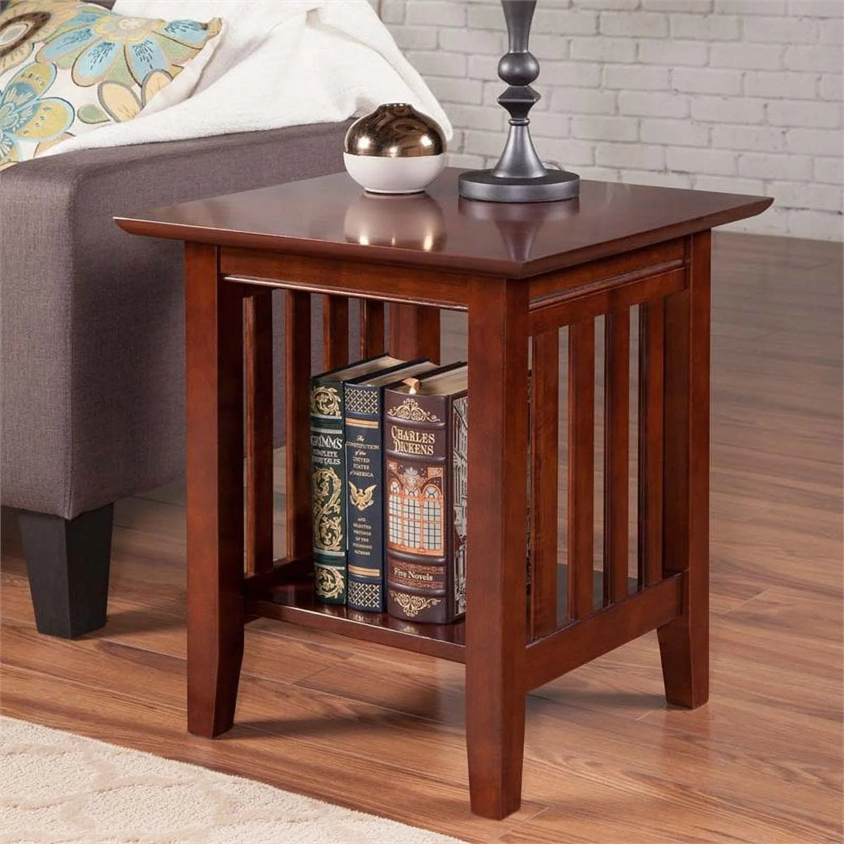 Solid Wood End Table in Walnut P812