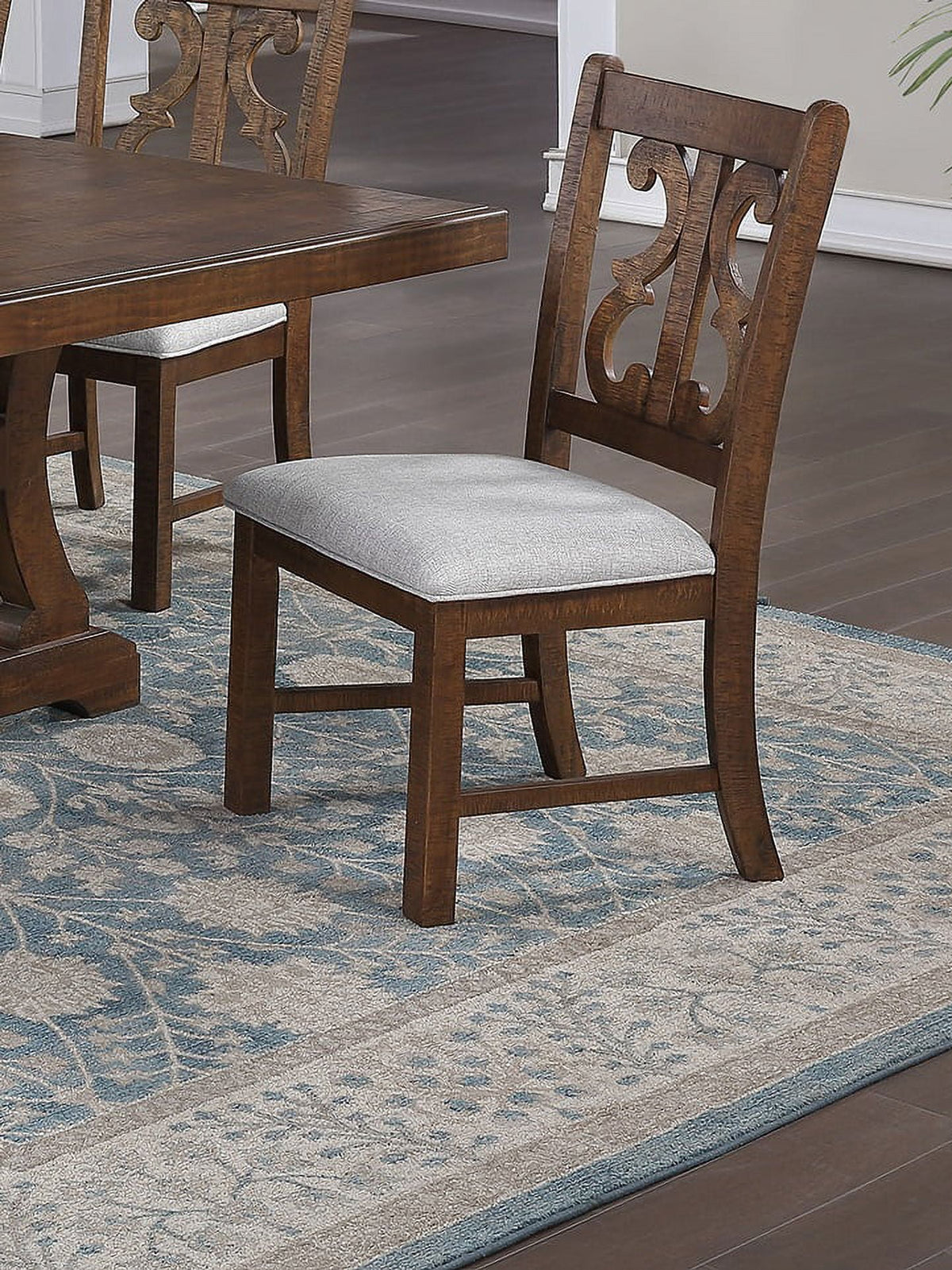 Set of 2 Wooden Cushion Seat Chairs B403